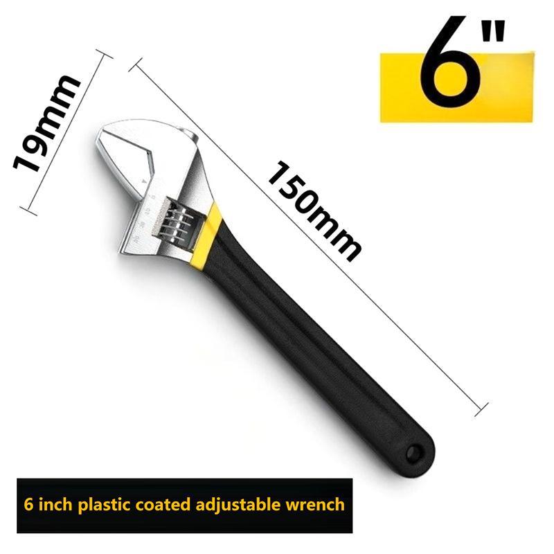 6/8/10/12 tommer Universell Sklisikker Gummihåndtak Justerbar Skiftenøkkel For Bilreparasjon, Rørleggerarbeid og Industrielt Vedlikehold