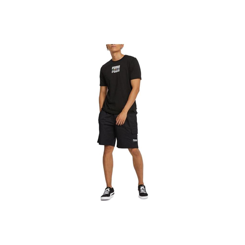 Puma Casual Round Neck Short Sleeve T-Shirt Men Tops Black 855977-01