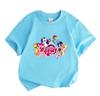 Cute Cartoon Magic Little Horse Print Boys Girls 100% Cotton T-shirt Casual O-neck Short Sleeve Tees Top for Kids Summer Soft Breathable Comfortable D