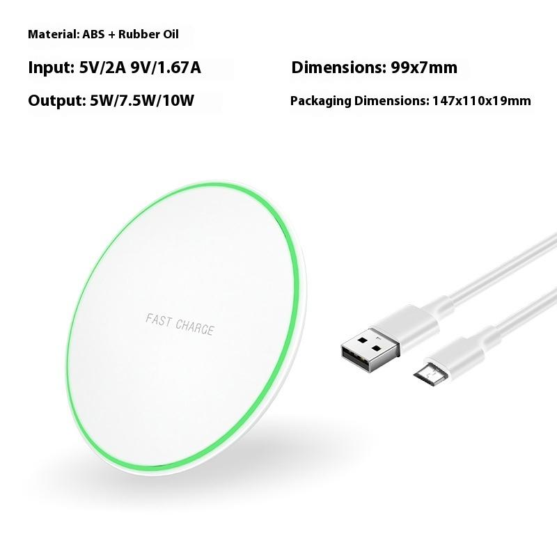 Ultra-thin Round QI15W Wireless Charger Gift Is Suitable for Apple Huawei 10W Desktop Mobile Phone Wireless Charging