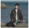 Men's 2023 Retro Japanese Plaid Loose Long Sleeve Shirt for Spring and Autumn