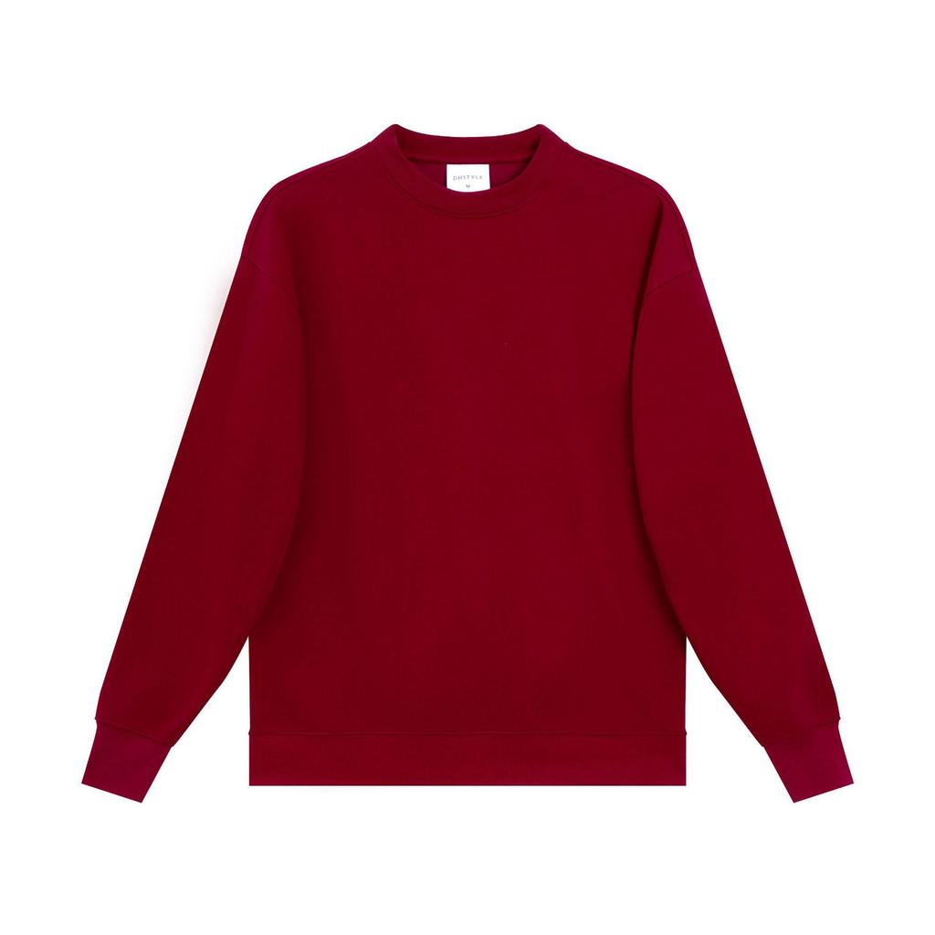 Japanese Heavyweight Cotton Blend Unisex Sweatshirt - Trendy Round Neck, Drop Shoulder, Loose Fit, Casual Versatile Top