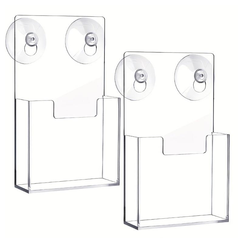 

Acrylic Wall Mounted Organizers with Suction Cups For Displaying Magazines Catalogs And Promotional Flyers Space Saving 1