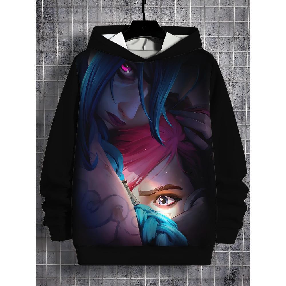 Arcane Jinx Anime 3D potisk Celoroční Dětská ležérní mikina Cool svetr Topy Unisex oblečení Klučičí mikiny Oblečení