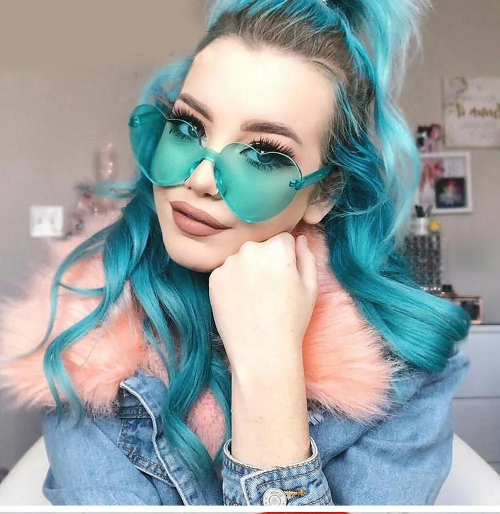 Love Heart Sunglasses Women Brand Designer New Fashion Cute Sexy Retro Cat Eye Vintage Cheap Sun Glasses Red Female