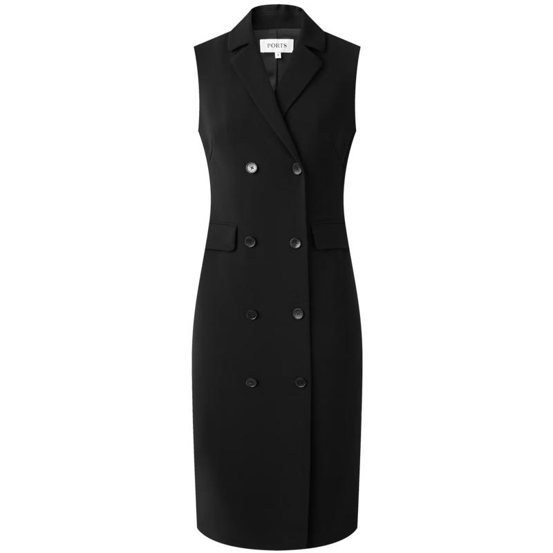 

PORTS Women s Elegant Double-Breasted Sleeveless Midi Dress L / 8
