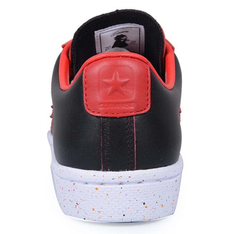 Converse Pro Leather 76 Casual Versatile Low-top Canvas Shoes Unisex Black and Red