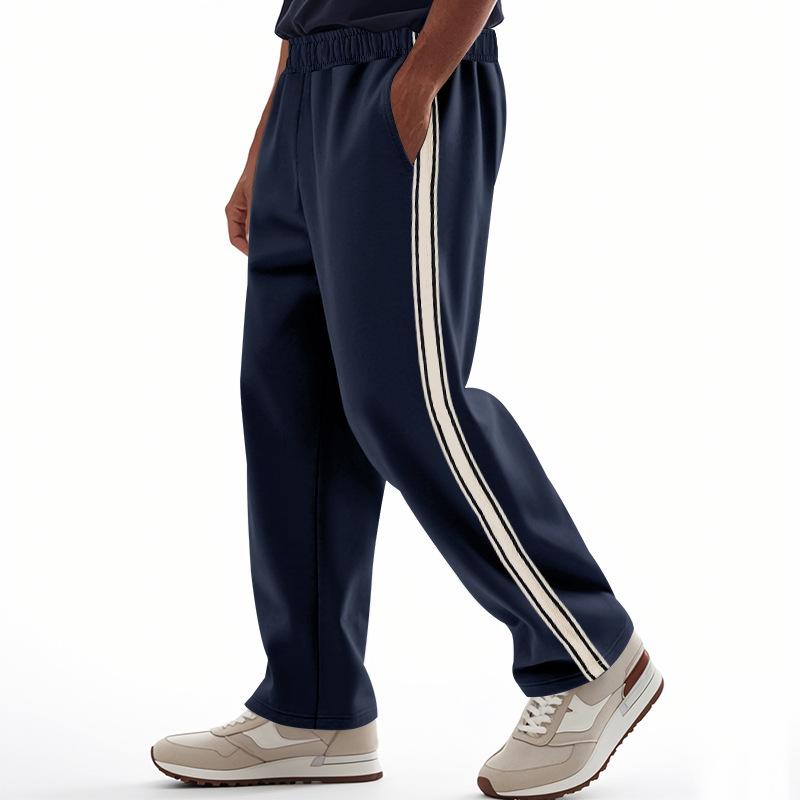 Men's Pants Men's Loose Side Stripe Wide Leg Straight Men's Sweatpants