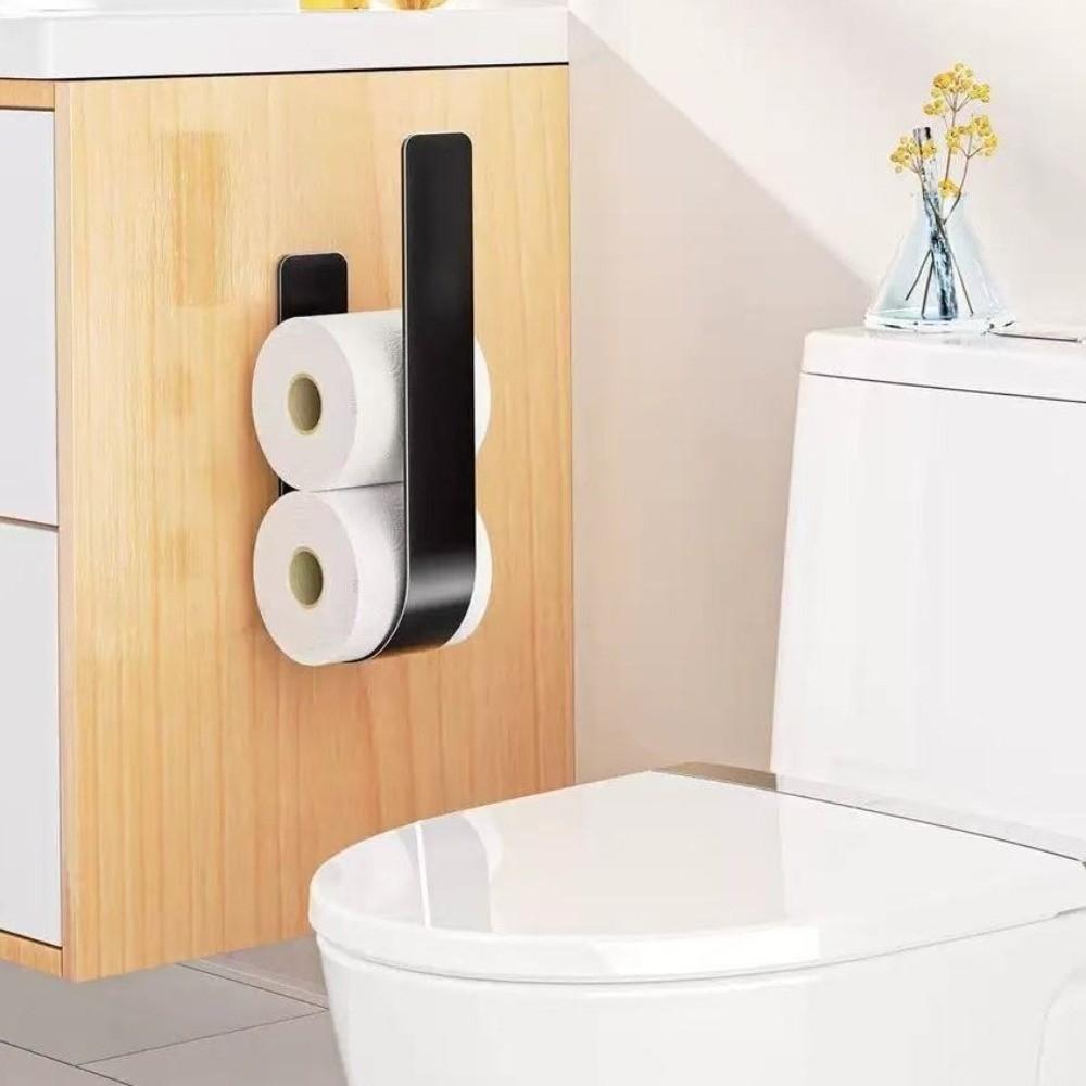 Egyszerű falra szerelhető WC-papírtartó U alakú tárolóhorgok WC-papírtekercs-szervező Öntapadós vas törölközőtartó Konyha