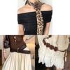 Vintage Western Style Leather Belt With Flower Beads For Women Casual Dresses