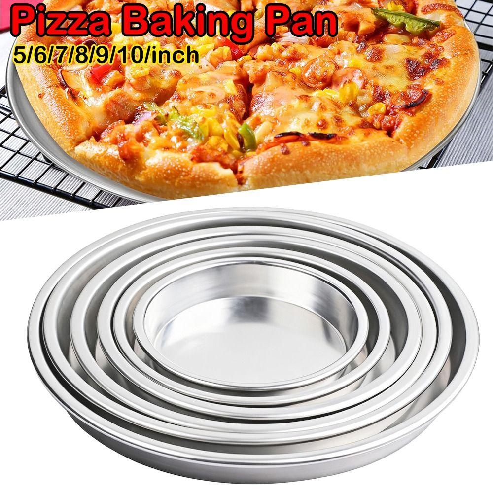 New Round Baking Tray Non-stick Even Heating Pizza Baking Pan Aluminum Alloy Bread Cake Tray