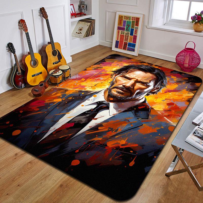 Tappeto stampato J-John Wick, tappetino da yoga alla moda, tappeto decorativo per camera da letto, soggiorno, bagno, tappetino decorativo per pavimento, regalo di compleanno