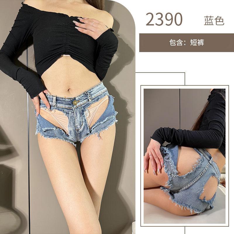 

Сексуальное нижнее белье с низкой посадкой, открытые сексуальные шорты, Spice Girls, рваные, молочные, горячие шорты, клубные, ягодицы, сексуальная униформа One size [wearable weight: within 65kg]