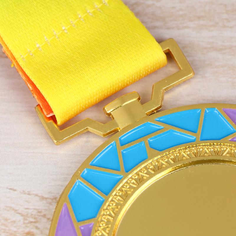 Metal Award Medals With Neck Ribbon Gold Silver Bronze Style For Sports Academics Or Any Competition Diameter