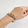 Retro Sewing Machine Measuring Tape Alloy Cuff Bracelet - Artistic & Personalized Hand Jewelry