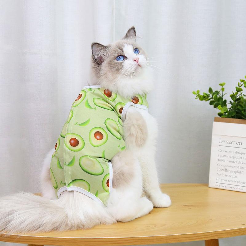 1Pcs Breathable Dog Cats Jumpsuit Pet Supplies  Cartoon Cat Sterilisation Clothes Print Anti-Scratch Pet Surgery Suit