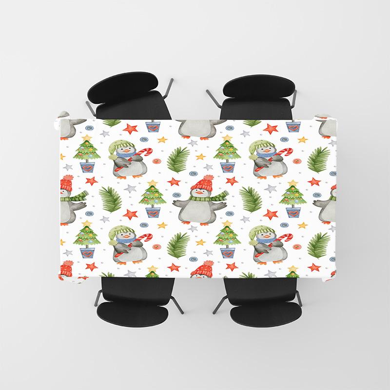 Vibrant Christmas Tablecloth Holiday Decor for Dining Room or Kitchen Various Patterns Available