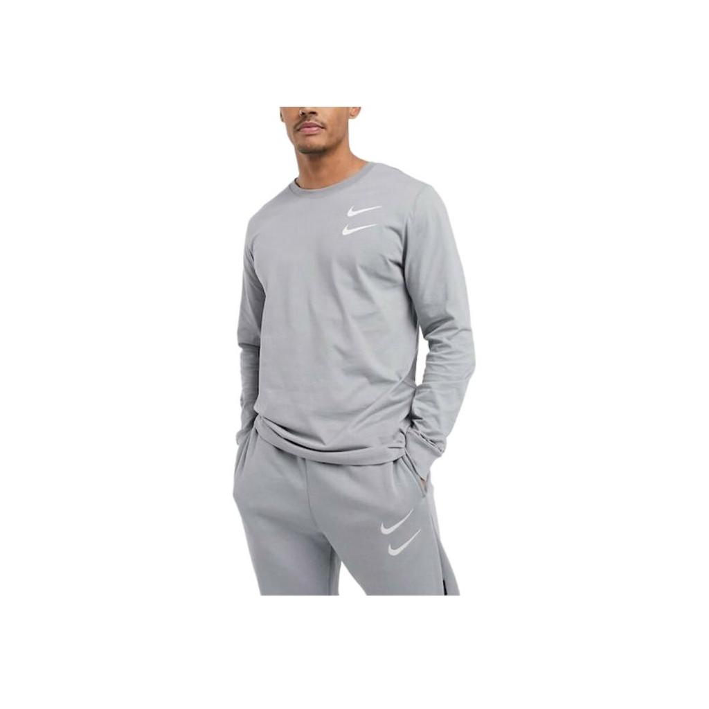 Nike Sportswear Swoosh Long Sleeve T-Shirt US Edition Men Tops Gray CK2259-073