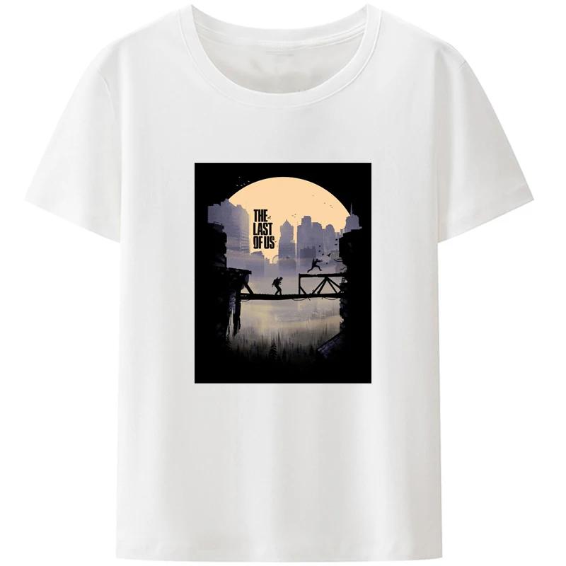 The Last of Us T Shirt UnisexBlack White Couple Fashion Tee Shirt Harajuku Casual Streetwear Retro Short-sleev O-neck Tops