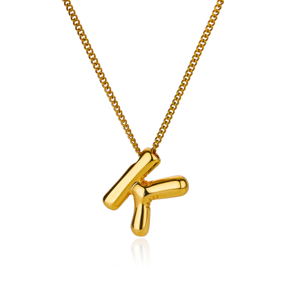 Initial Letter Necklaces For Women Gold Color Stainless Steel A-Z Letter Chunky Necklace Wedding  Christmas Party Jewelry Gift
