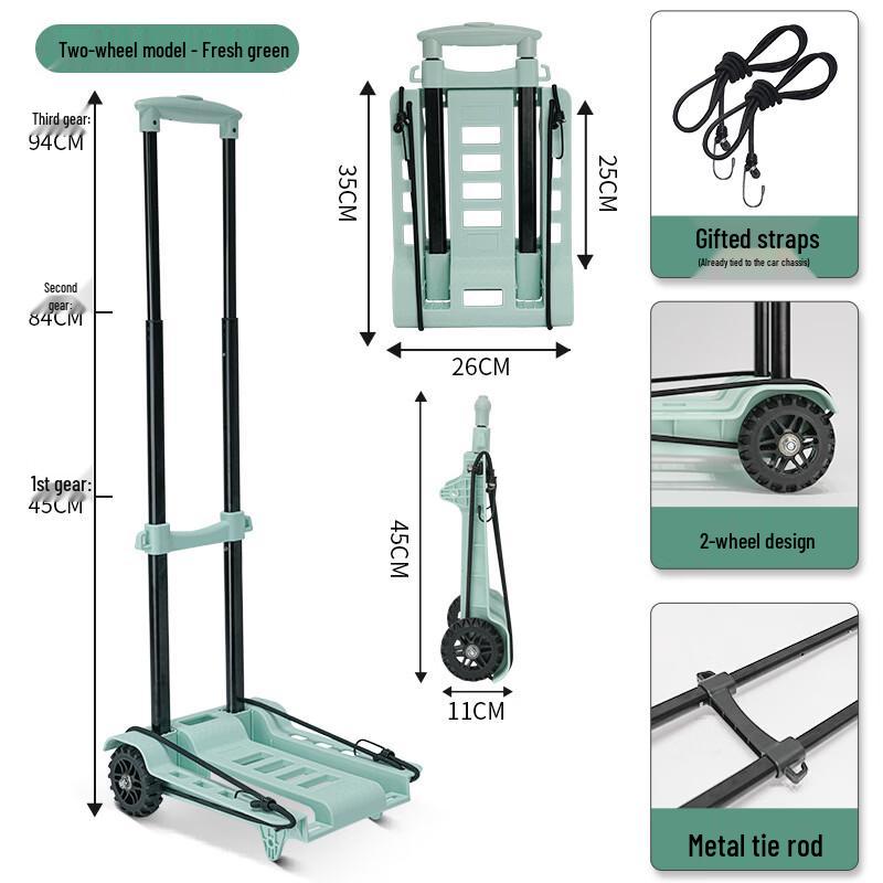 UOSU Portable Two-Wheel Shopping Cart