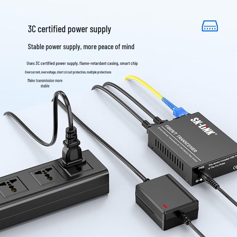 SK-LINK Gigabit Single-Mode Single-Fiber Optic Transceiver Pair