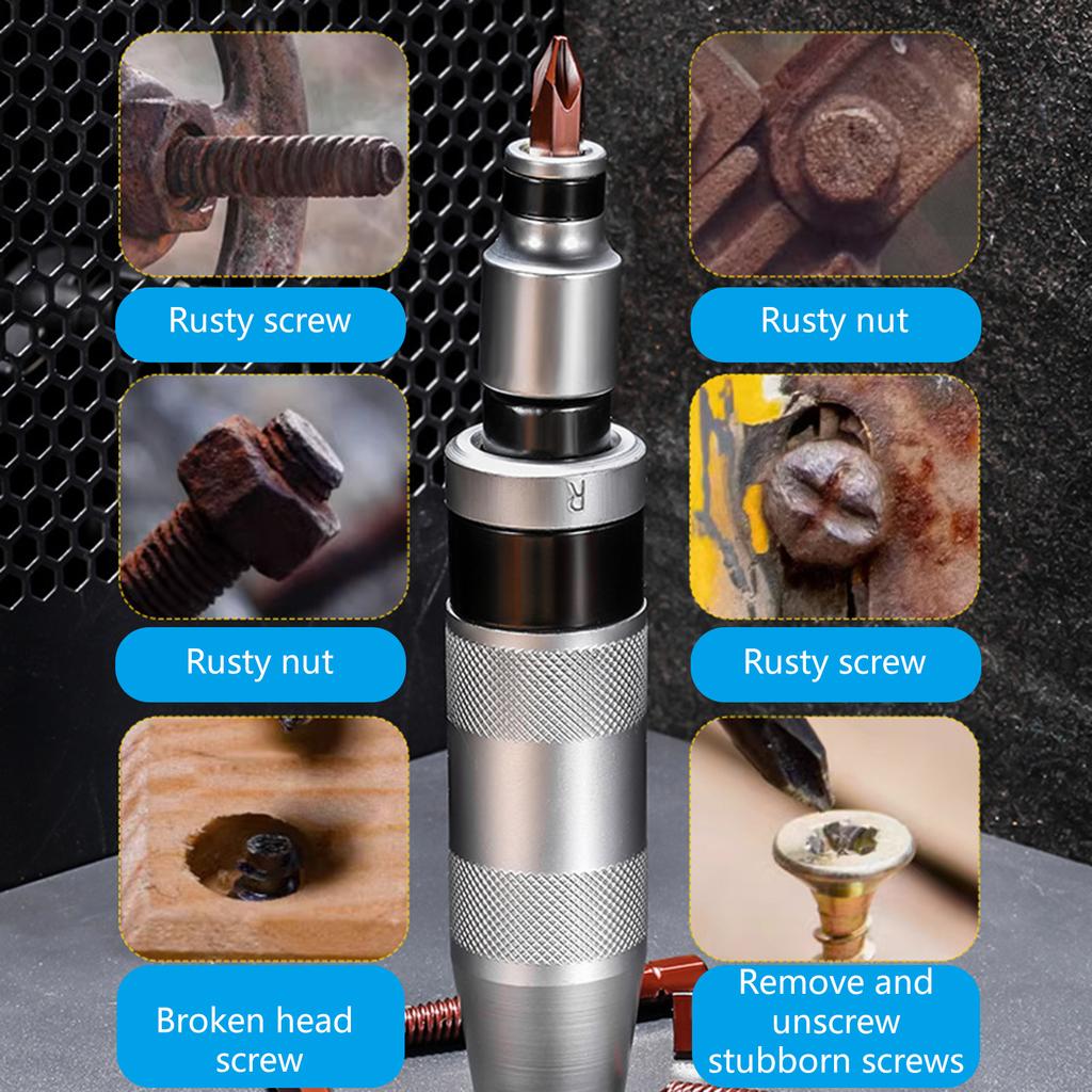 12x Manual Impact Driver Set Alloy Steel Bit for Tackling Extracting Rusted Broken Stubborn Corroded Screws Easy Repairs