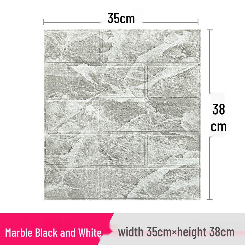3D Anti-Collision Self-Adhesive Wall Sticker, 35x38cm – Waterproof, Moisture-Proof, and Soft Decorative Wallpaper
