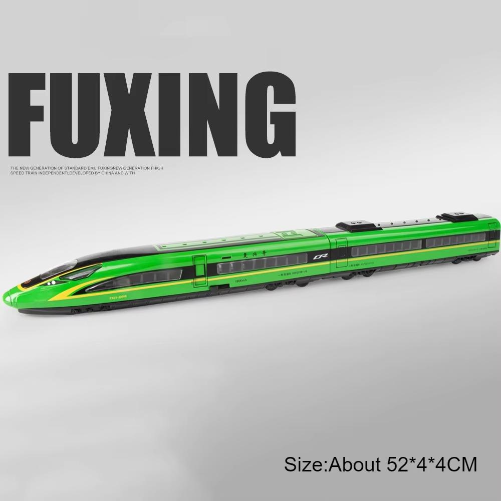 1:87 FUXING High-speed Railway Model Toy Car Sound Light Magnetic Connection Diecast Metal Subway Train Models Gifts for Boys