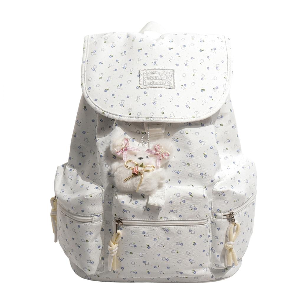 Schoolbag Large Capacity Korean Simple Mini Backpack Female Sweet Niche Student Versatile Lightweight Drawstring Commuter Small Backpack