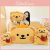 Plush Bear Crown Cushion Cartoon Toy Cute Stuffed Doll Decoration Kids Gift