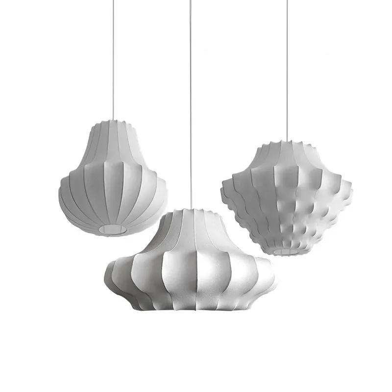 French Designer Silk Multiple Styles Pendant Lamp for Dining Room Kitchen Island Suspension Hanglamp LED Lighting House Fixture