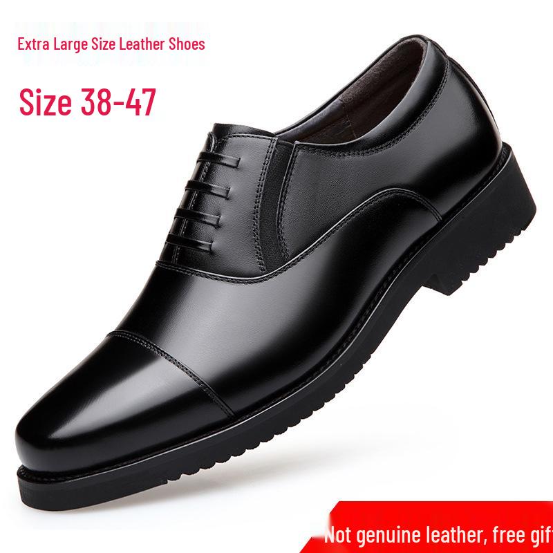 Pánské černé kožené společenské boty - Všestranné, s tlustou podrážkou, prodyšné na podzim/zimu