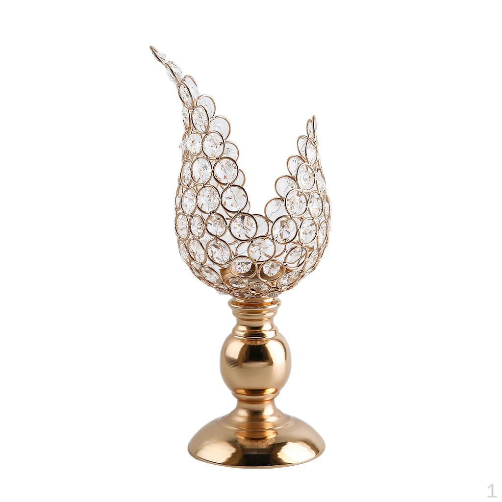 

Craystal Glass Candlestick Petal Stand Candle 12x12x33cm