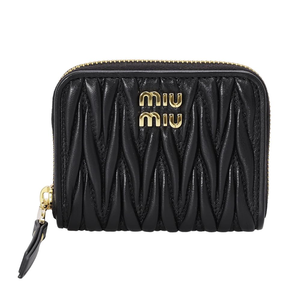 

Гаманець Miu Miu 5MM268 AFPP Чорна шкіра Matelasse з металевим круглим відділенням для карток і монет для жінок (Футляр для монет) Логотип, Блискавка, Відділення, [Назва бренду] [Вживаний]