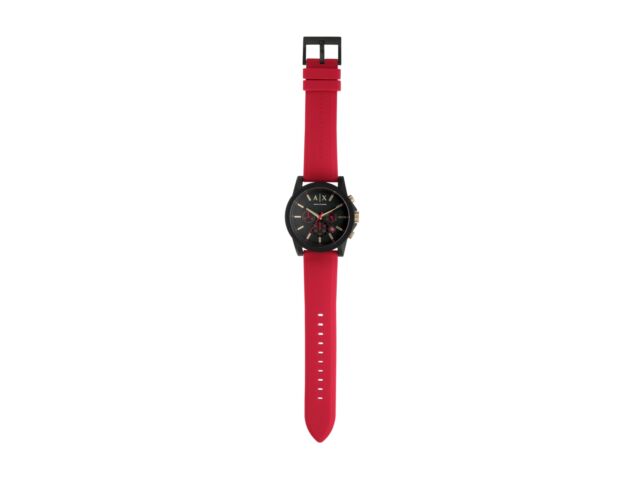 A X Armani Exchange Watch Outerbanks AX7152SET Men Red Silicon Band Chronograph