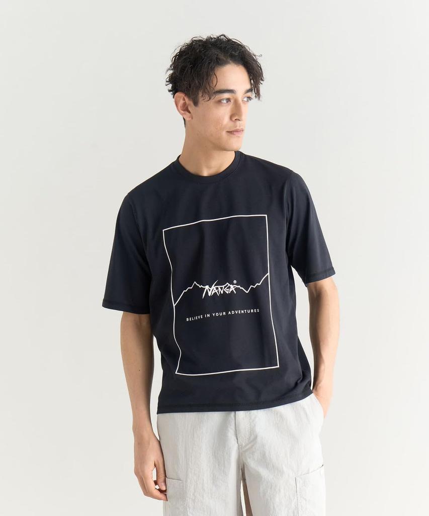 NANGA Dry Mix Rahmenlogo DRY MIX RAHMENLOGO T-SHIRT Schwarz Weiß Lässig Kurzarmshirt Feuchtigkeitstransport Schnelltrocknend UV-Schutz T-Shirt Herren