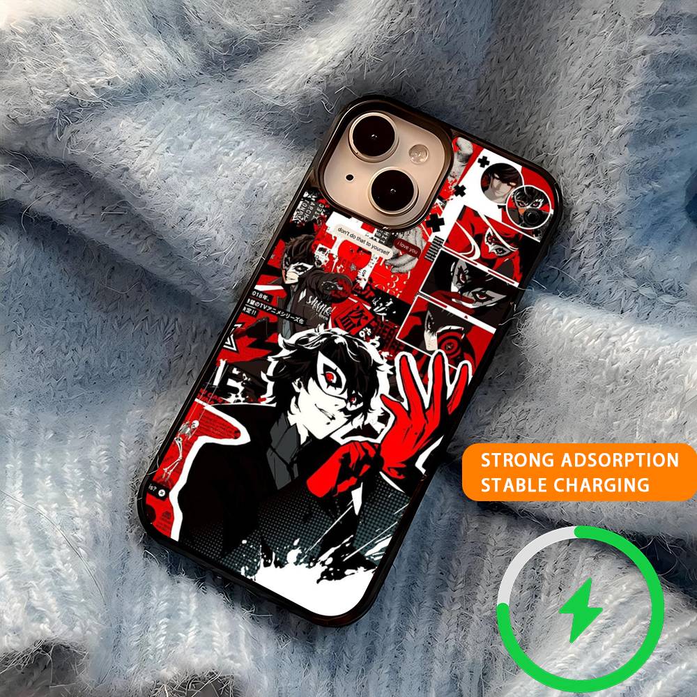 Game P-Persona 5 Cool Magnetic Charging Cover Phone Case For IPhone 17 16 14 13 12 11 15 Pro Max For Magsafe Wireless