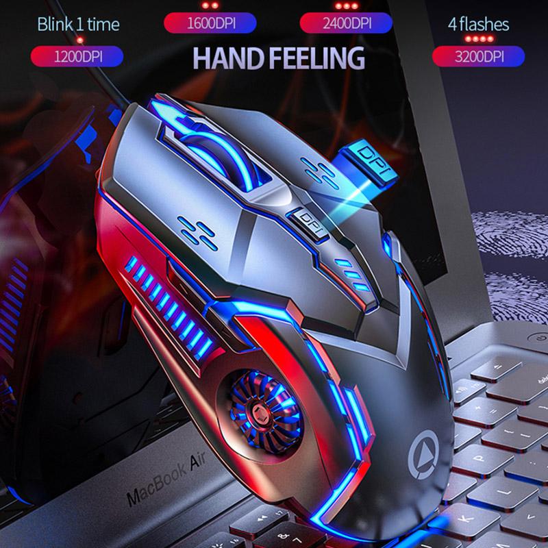 New Wired Mouse Backlight High Sensitivity 6 Button Macro Programming Gaming Mechanical Mouse for Gaming PC Tablet ZH