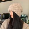 Winter versatile warm ear protection wool knitted pile hat children big head circumference show face small pullover wool hat