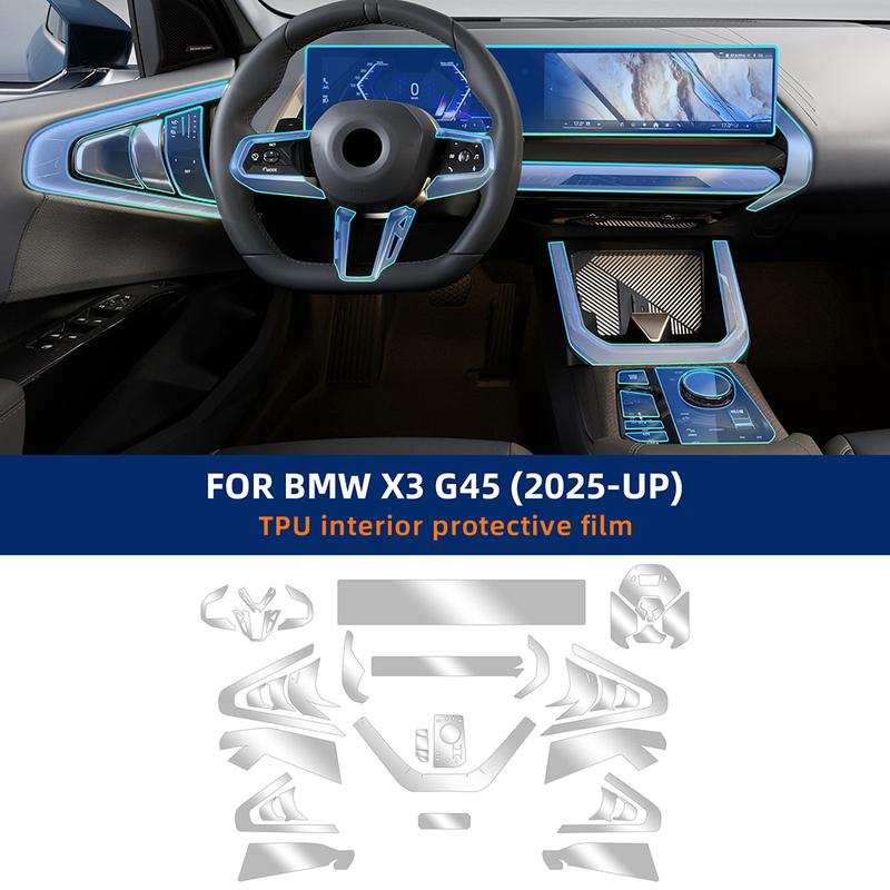 Für BMW X3 G45 2025-UP GPS-Navigation Tachometer Innenbildschirm Schalthebel Kratzfestes TPU Transparente Schutzfolie