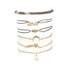 Tocona Bohemia Love Moon Bracelets For Women Charms Bead Gold Star Clear Crystal Stone Letter Rope Jewelry Accessories 6523