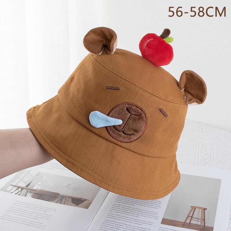Cartoon Capybara Fisherman Hat Cute Sun Protection Bucket Hat For Men Women Summer Outdoor Casual  Sunscreen Hat Gifts