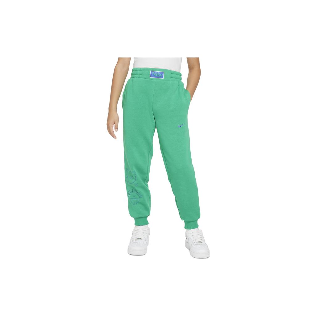 Nike Culture Of Basketball Logo Print Cuffed Knit Joggers Kids Bottoms Green FD4016-324