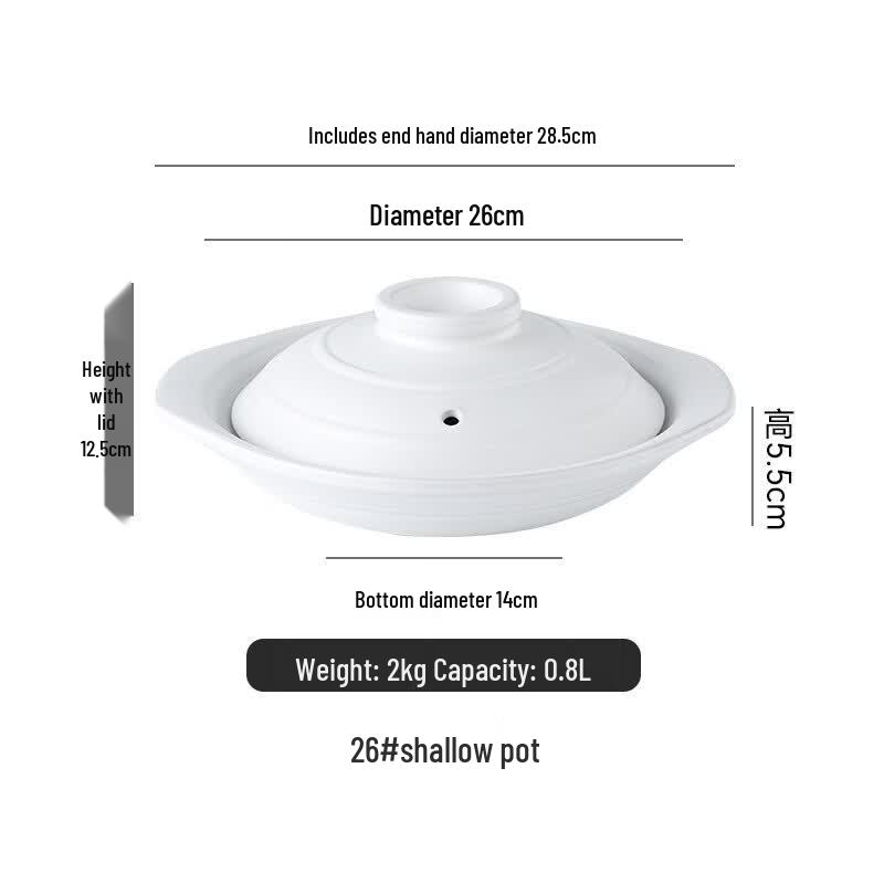 ZISIZ Ceramic Alcohol Hot Pot with Lid