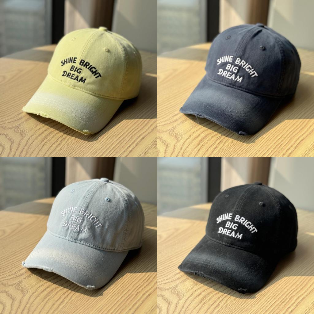 Unisex Adjustable Cotton Baseball Cap With Letter Embroidery For Casual Daily Wear
