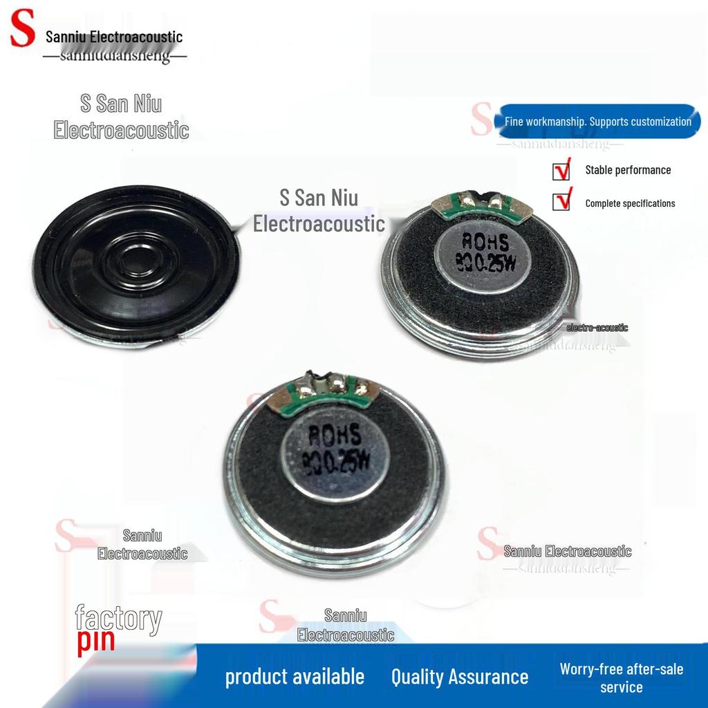 23mm Round Iron Magnet Speaker with Dustproof Mesh, 8 Ohm, 0.25W for Story Machine Toys