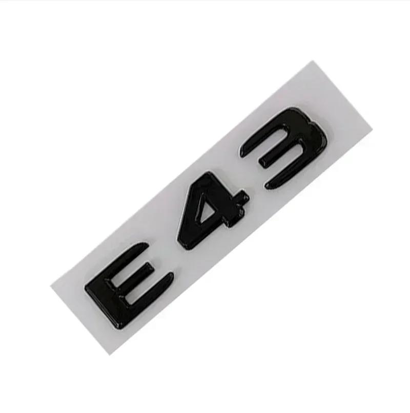 1pc 3D ABS Black Chrome Letters Car Sticker Rear Trunk Emblem Badge E43 E53 E63 Logo For AMG E Class W213 W212 Accessories