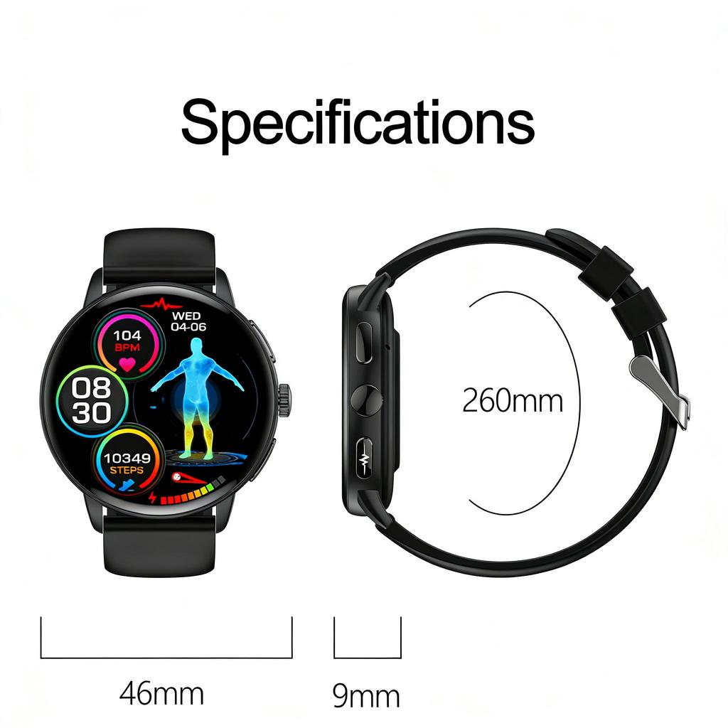 SACOSDING AMOLED Screen Men Smart Watch  Health Monitoring AI Dial AI intelligent Q&A BT Calling Outdoor Sports Fitness Women Smartwatch