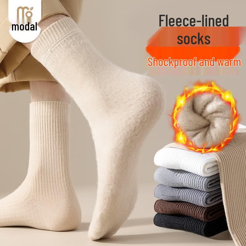 Men s Modal Blend Mid-Calf Thermal Socks One Size